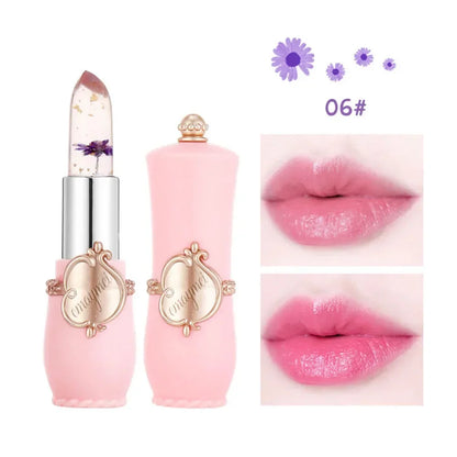 Flower Jelly Lipstick Set Temperature Change Moisturizer Flower Lip Stick Long Lasting Lip Balm Magic Color Change Lip Gloss Set