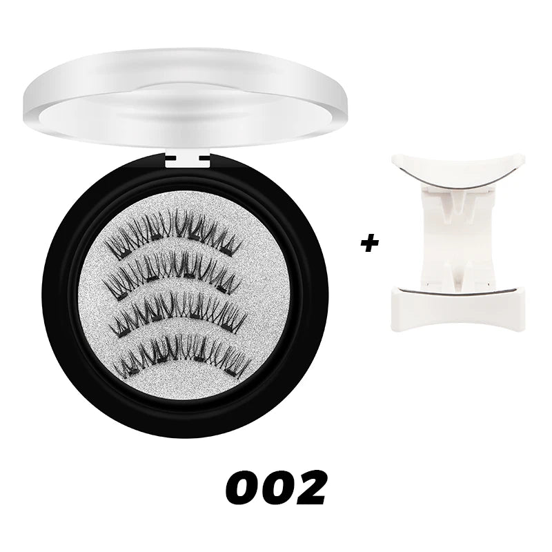 DINGSEN Magnetic Eyelashes 3D Natural False Eyelashes Reusable 4pcs Magnet Clip Set Lashes Extension makeup Tweezers Lash Set