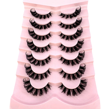 7 Pairs Russian Strip Lashes DD Curl Lashes Pack Fluffy False Lashes russian Lashes Pack Fluffy False Lashes russian extensions