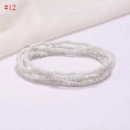 New Fashion Multi-layer Handmade Colored Rice Beads Beach Chain Summer Popular Waist Chain Women BD7051