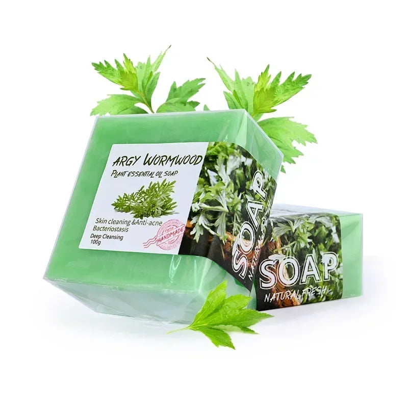 100g Natural Turmeric Soap with Goat Milk & Silk Protein Aloe Soap, Ginger, Sea Salt , Wormwood, Lemon Essential Oil Lemon Soap