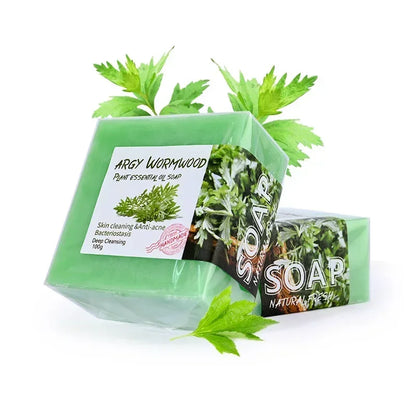 100g Natural Turmeric Soap with Goat Milk & Silk Protein Aloe Soap, Ginger, Sea Salt , Wormwood, Lemon Essential Oil Lemon Soap