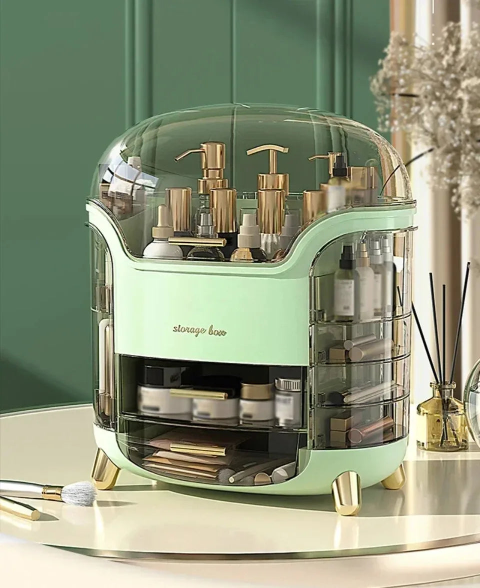 Desktop Makeup Organizer Transparent Jewelry Cosmetic Storage Box Dustproof Large Capacity Makeup Container Jewelry Lipstick Box