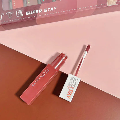 12/24Pcs Matte Lipstick 6/12 Colors Set Long Lasting Waterproof Non-Stick Lipstick  Women Lips Makeup Wholesale