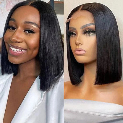 10-16inch Short Straight Bob Wig  Straight Brazilian 100% Human Hair Bobo 13x4 Lace Frontal Wig Bobo Medium Straight Hair