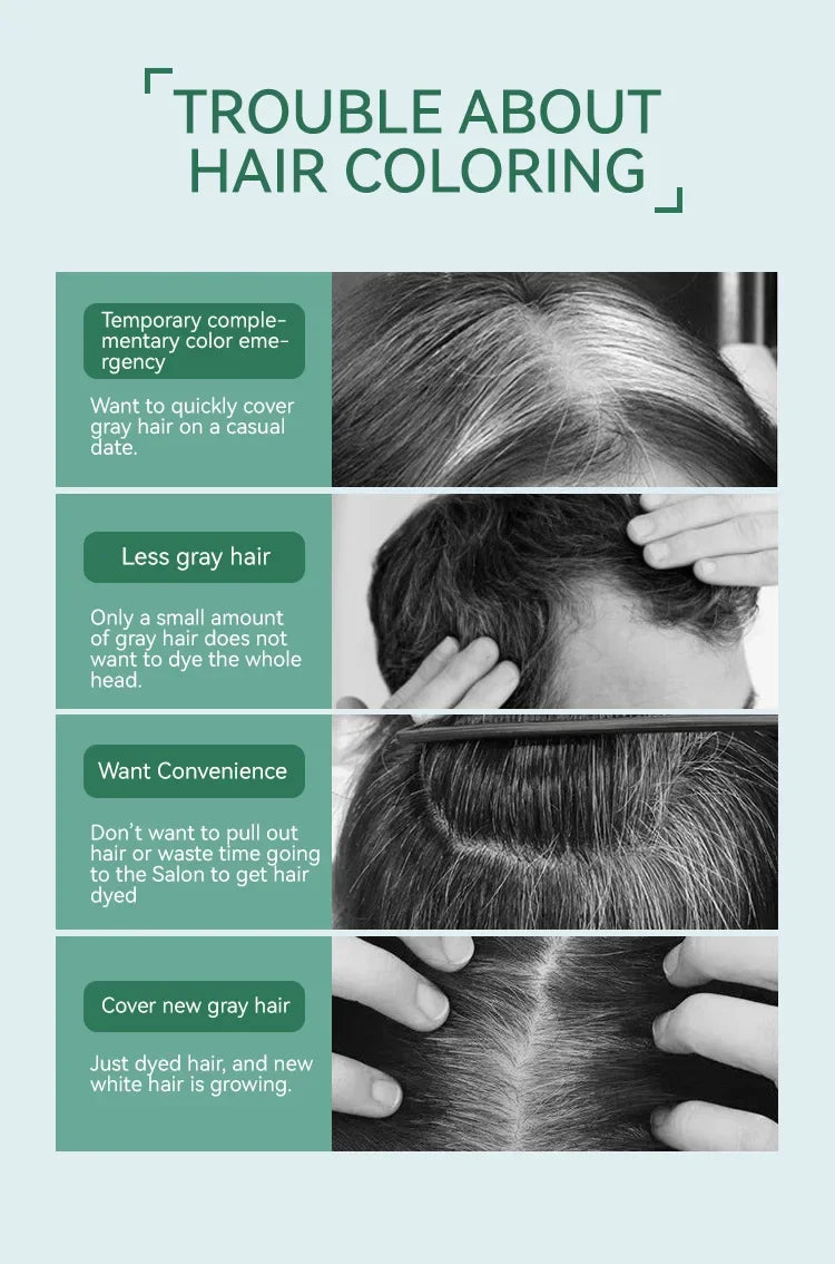 Hair Dying Stick Long Lasting Fast Staining Washable High Saturation Cover White Hair Non-toxic Not Greasy Disposable Hair Dye