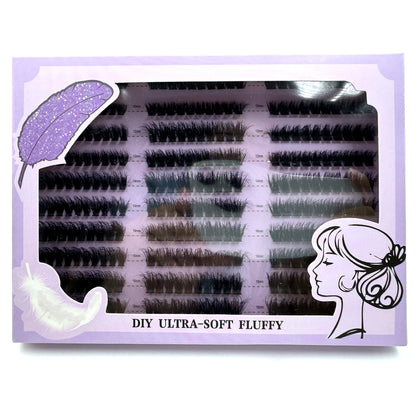 290/300Pcs 5D Fluffy 10-18mm Mix Lashes Cluster 60D-120DThick Eyelash D/DD Curl Individual Lashes DIY Lash Extensions Eyelashes