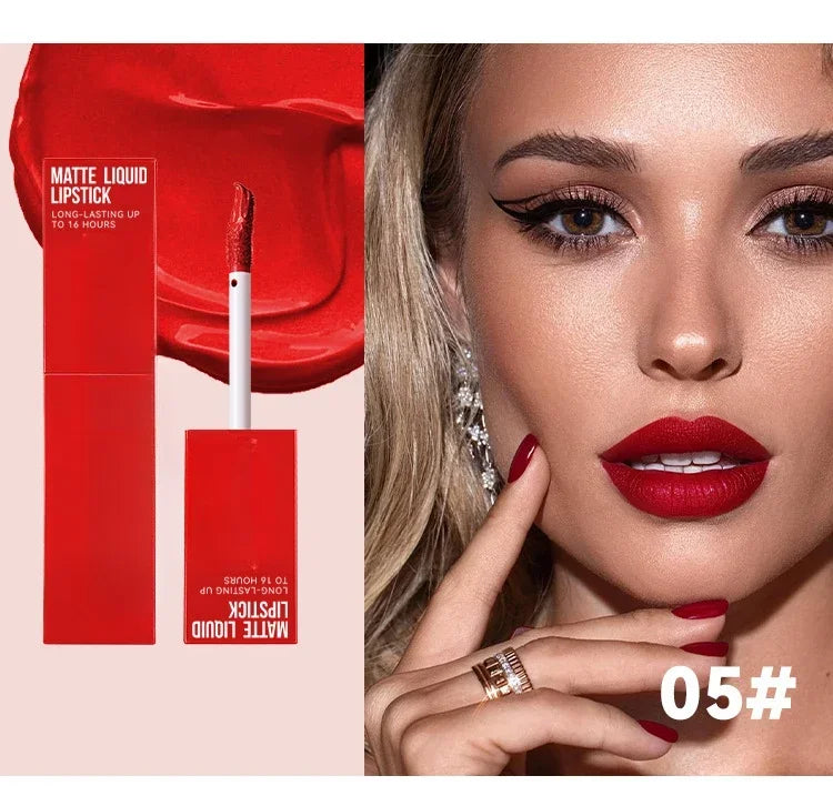 Cheap Matte Ink Liquid Lipstick Non-stick Cup Long Lasting Velvet Nude Lip Gloss Waterproof Lips Tint Waterproof Korean Make Up