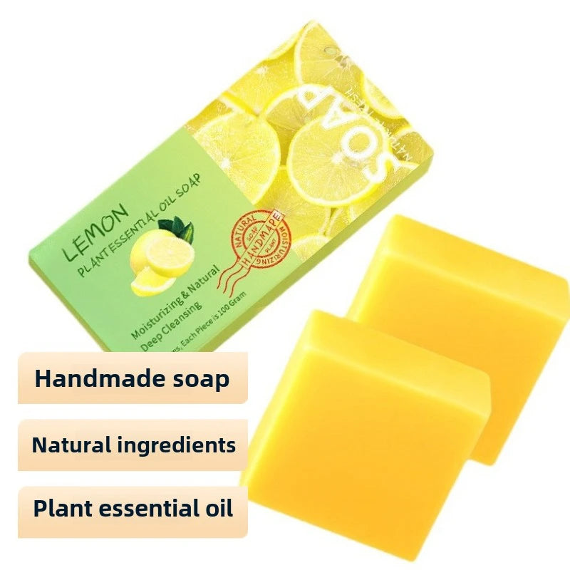 100g*2pcs Fresh Lemon Essential Oil Soap For  Washing Handmade Soap For Oil Control Dandruff Removal Smooth Hair Natural Organic