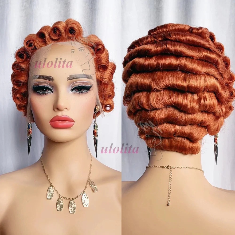 613 Blonde Pixie Cut Short Bob Loose Wave Human Hair Wigs Chocolate Brown Short Bob 13x4 Transparent Lace Front Wigs Preplucked