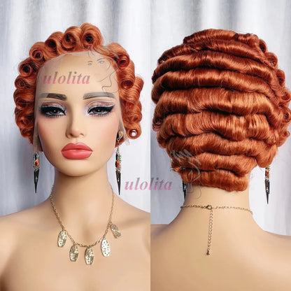 613 Blonde Pixie Cut Short Bob Loose Wave Human Hair Wigs Chocolate Brown Short Bob 13x4 Transparent Lace Front Wigs Preplucked