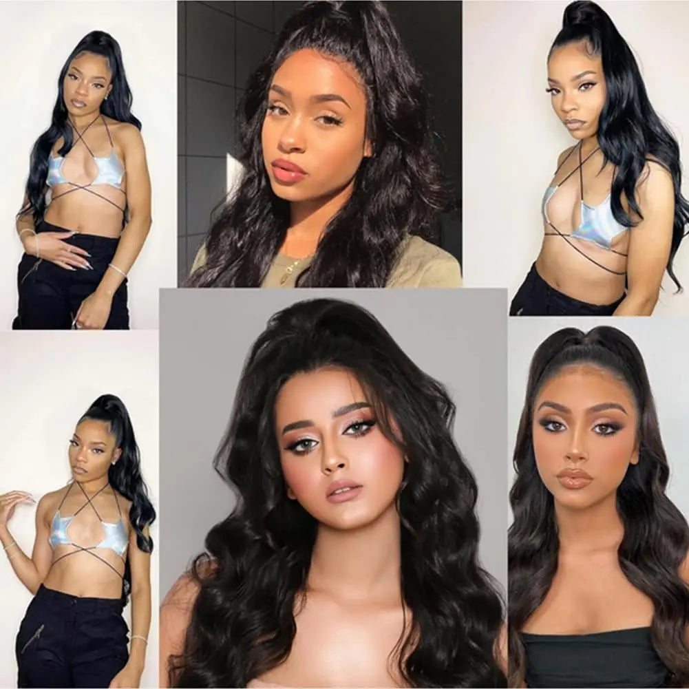 100% Human Hair Drawstring Ponytail Extension Water Wave Straight Kinky Curly Corn Wave Ponytail Clip in Ponytails Extensions