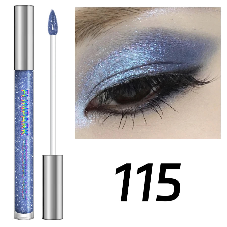 Glitter Liquid Eyeshadow, Silver Monochrome Tone, Waterproof Makeup Effect, Shimmer Pigment Eye Shadow Pallete Set