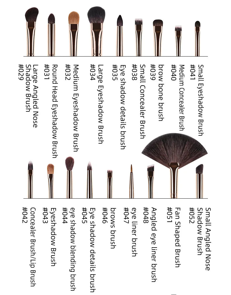 MyDestiny Full Series Professional Animal Hair Eye Makeup Brushes For Eyeshadow, Eyebrows, Eyeliner, Concealer, Lip Brush