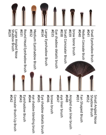 MyDestiny Full Series Professional Animal Hair Eye Makeup Brushes For Eyeshadow, Eyebrows, Eyeliner, Concealer, Lip Brush