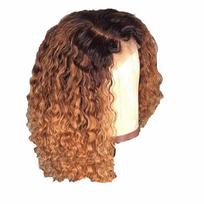 Natural Bob Wig Human Hair Small Curly Wig European And Wigs Women'S Gradient Color Short Curly Hair Synthetic For Cosplay