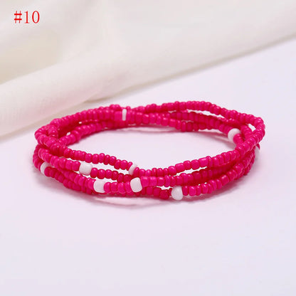 New Fashion Multi-layer Handmade Colored Rice Beads Beach Chain Summer Popular Waist Chain Women BD7051