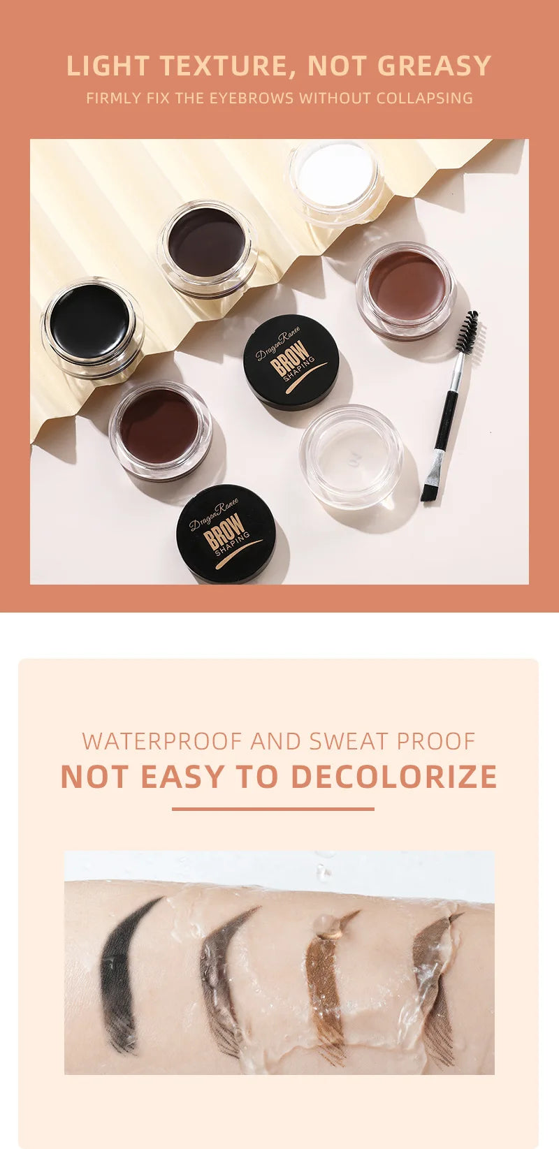 Matte Eyeliner Eyebrow Cream Gel Waterproof Long Lasting Contouring Brown Black Brow Cream Wild Eyebrows Cream Concealer