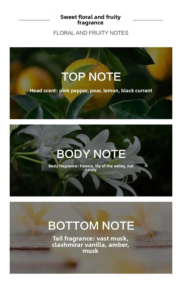 Golden Fruity Perfume Long Lasting Elegant Scent Pear Freesia Vanilla Musk Notes Luxury Fragrance Women Sweet Floral Fragrance