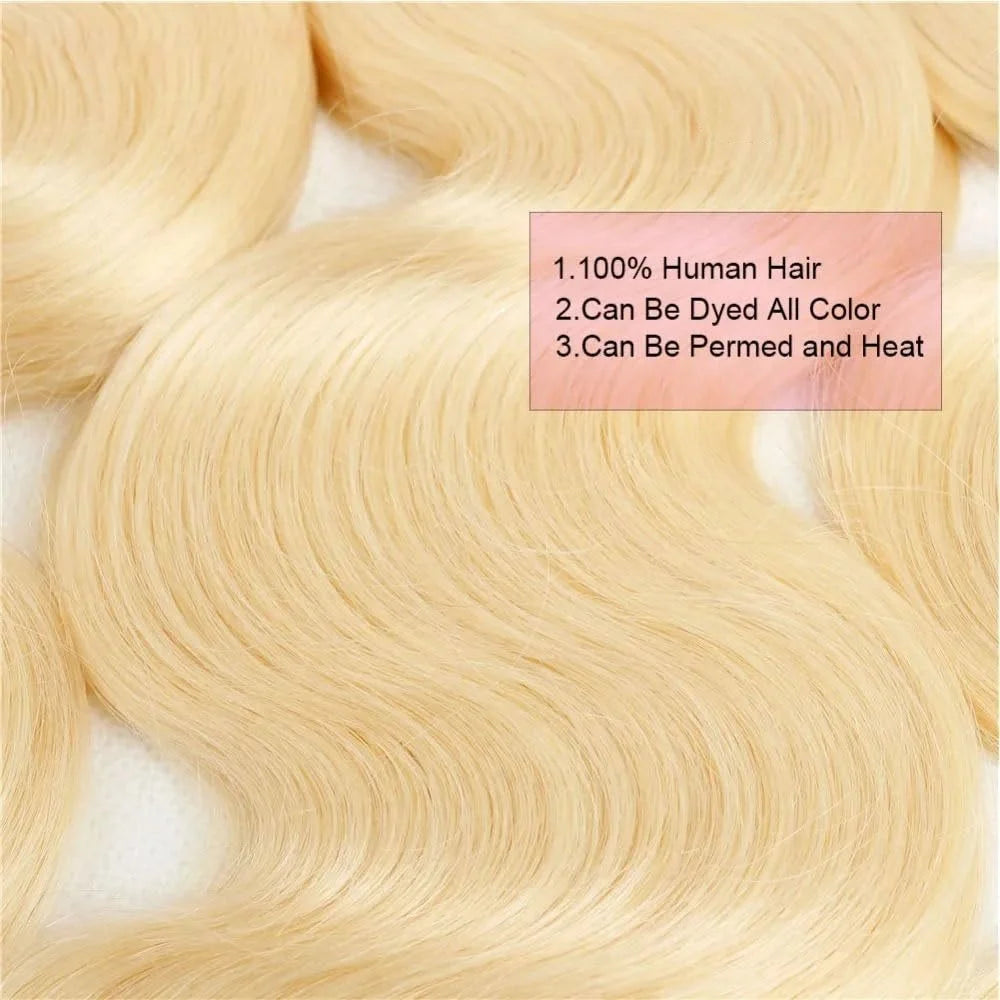 Colored Hair Bundles 1/3/4 613 Blonde Hair Extension Brazilian Hair Weave Bundle Body Wave Human Hair Extension 30Inch Long Hair