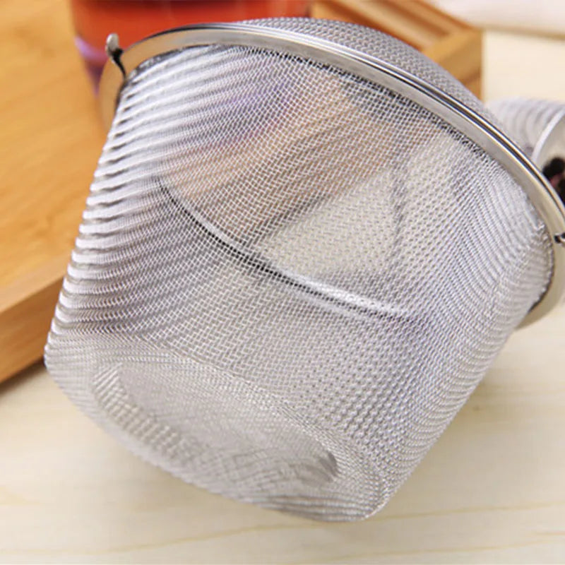 Herbal Ball Tea Spice Strainer Durable Silver Reusable Stainless Mesh Teakettle Locking Tea Filter Infuser Spice Kitchen 5 Sizes