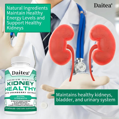 Kidney Health with Cranberry Extract Supplement, Cleansing and Detoxification Supplement for Urinary Tract and Bladder Health