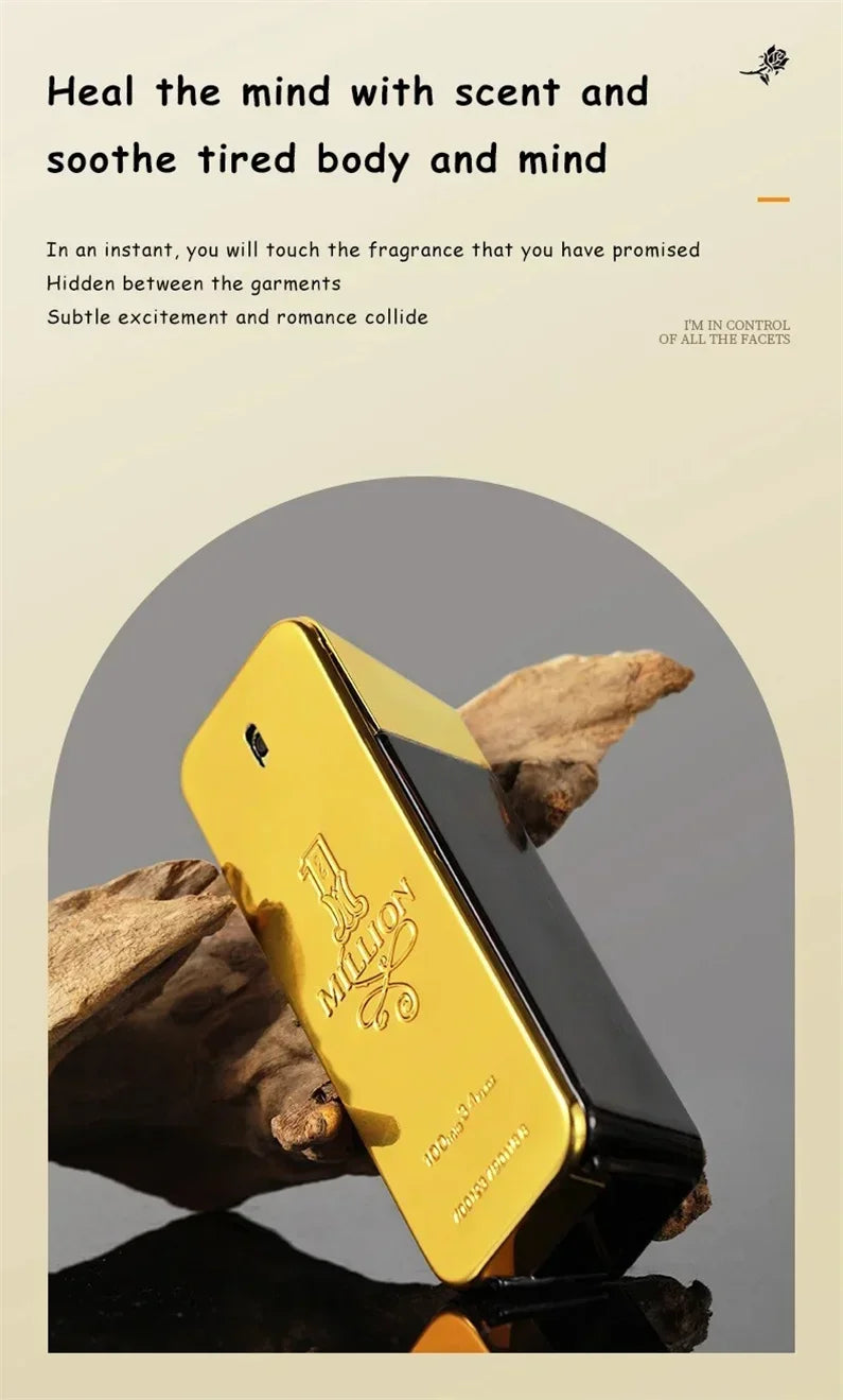 100ML Million Gold Men's Perfume Long Lasting Strong Men's Strong Spicy Pheromone Cologne Body Spray  Perfumes Parfum Homme