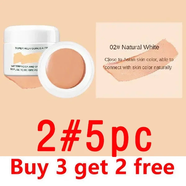 Waterproof Full Coverage Concealer for Tattoos Scars Acne Marks Dark Circles Natural Finish Foundation for All Skin Tones
