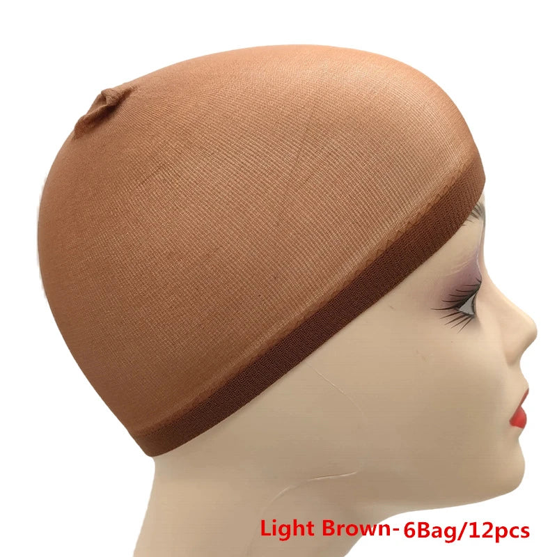 1/6/12bags Ventilated Nylon Mesh Nude Stocking Wig Cap Hairnets Stretchy Close End Super Extra Thin Skin Breathable Wig Cap