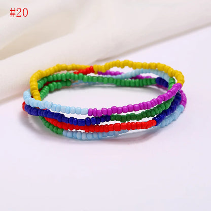 New Fashion Multi-layer Handmade Colored Rice Beads Beach Chain Summer Popular Waist Chain Women BD7051