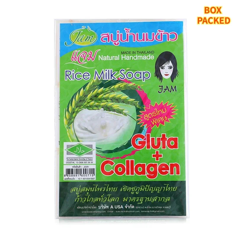 Handmade JAM Rice Milk Goat Milk Soap by K-Brother Thailand Whitening Skin Lightning Beauty Soap Wholesale