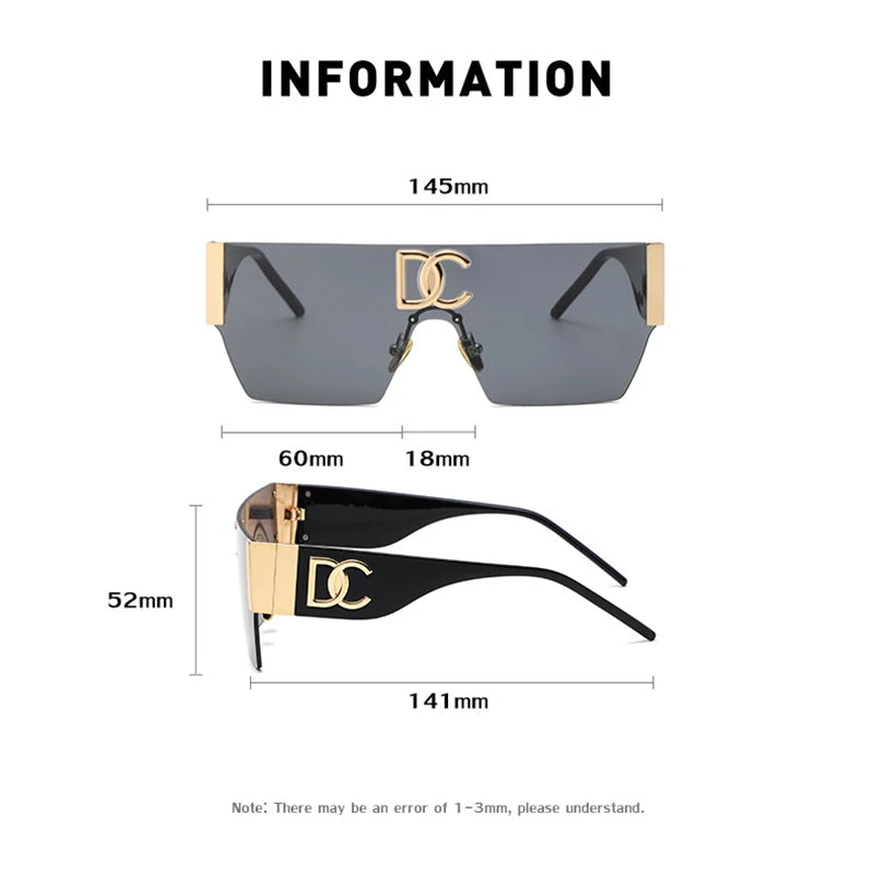 New 2024 Luxury Designer Square Sunglasses Women Fashion Trendy Punk Sun Glasses Ladies Gradient Shades Eyewear Oculos UV400