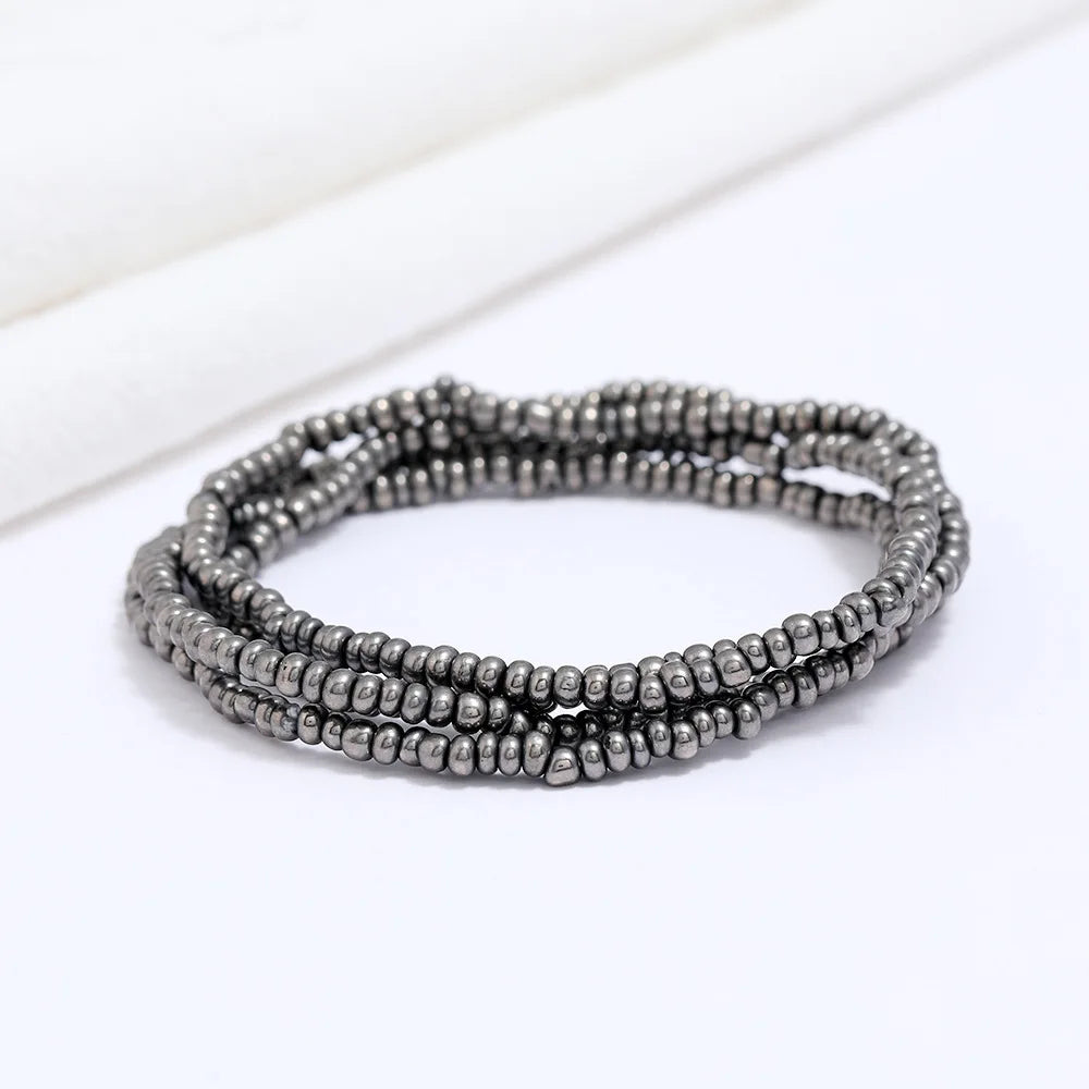 New Fashion Multi-layer Handmade Colored Rice Beads Beach Chain Summer Popular Waist Chain Women BD7051