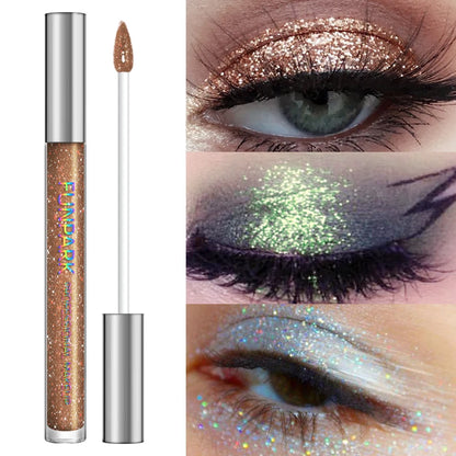 Glitter Liquid Eyeshadow, Silver Monochrome Tone, Waterproof Makeup Effect, Shimmer Pigment Eye Shadow Pallete Set