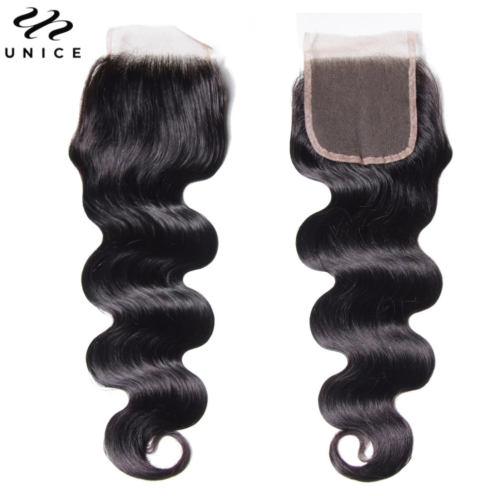 UNice Hair Reddish Brown Body Wave Bundles With 4x4 Closure 100% Human Hair 2/3/4 PCS Bundles And Closure Can Make 250% Lace Wig