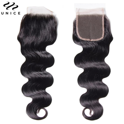 UNice Hair Reddish Brown Body Wave Bundles With 4x4 Closure 100% Human Hair 2/3/4 PCS Bundles And Closure Can Make 250% Lace Wig