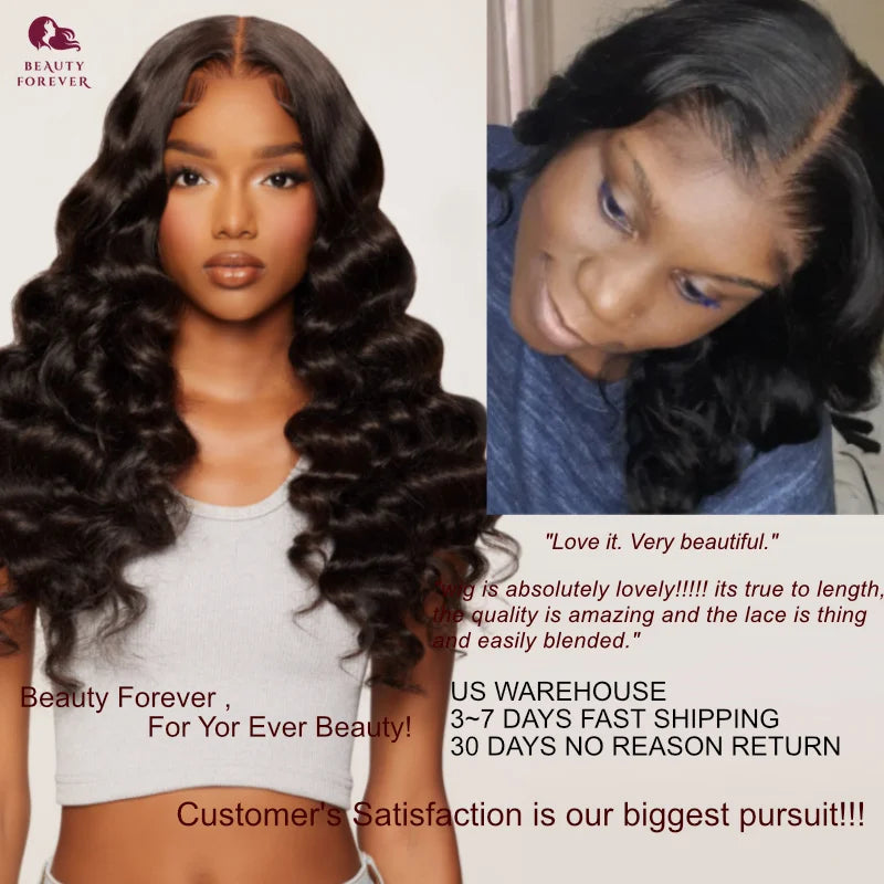 Beautyforever 3D Body Wave Bye Bye Knots Glueless Wig Human Hair Ready to Wear Lace Front Wig 100% Raw Human Hair Wig