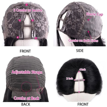 250% Body Wave V Part Wig No Leave Out No Glue Brazilian Remy U Part Human Hair Wave Wigs for Women 16-34 Inch on Clearance Sale