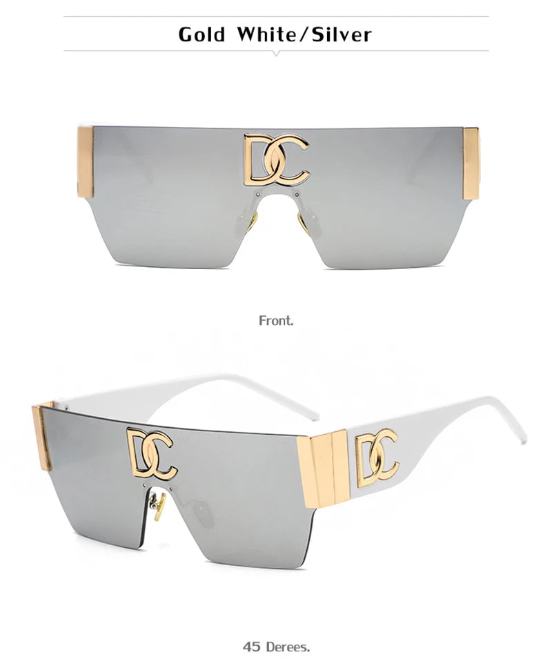 New 2024 Luxury Designer Square Sunglasses Women Fashion Trendy Punk Sun Glasses Ladies Gradient Shades Eyewear Oculos UV400