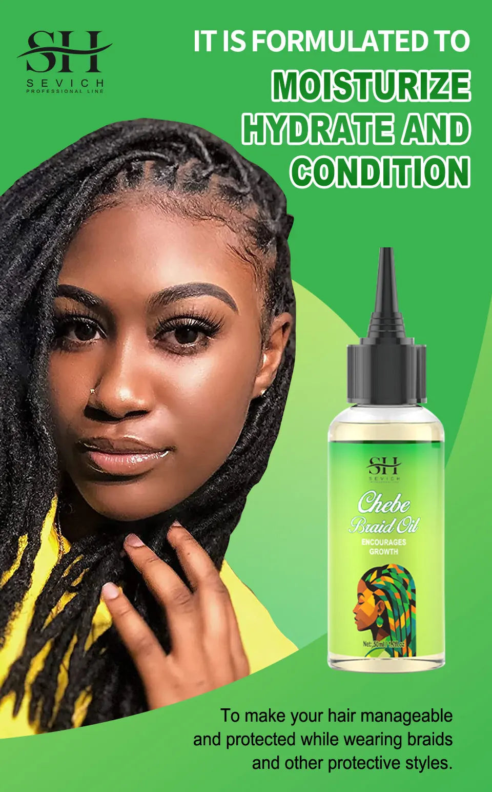 Sevich Chebe Hair Growth Serum Africa Traction Alopecia Chebe Anti Hair Loss Treatment Crazy Fast Hair Growing Oil Hair Care