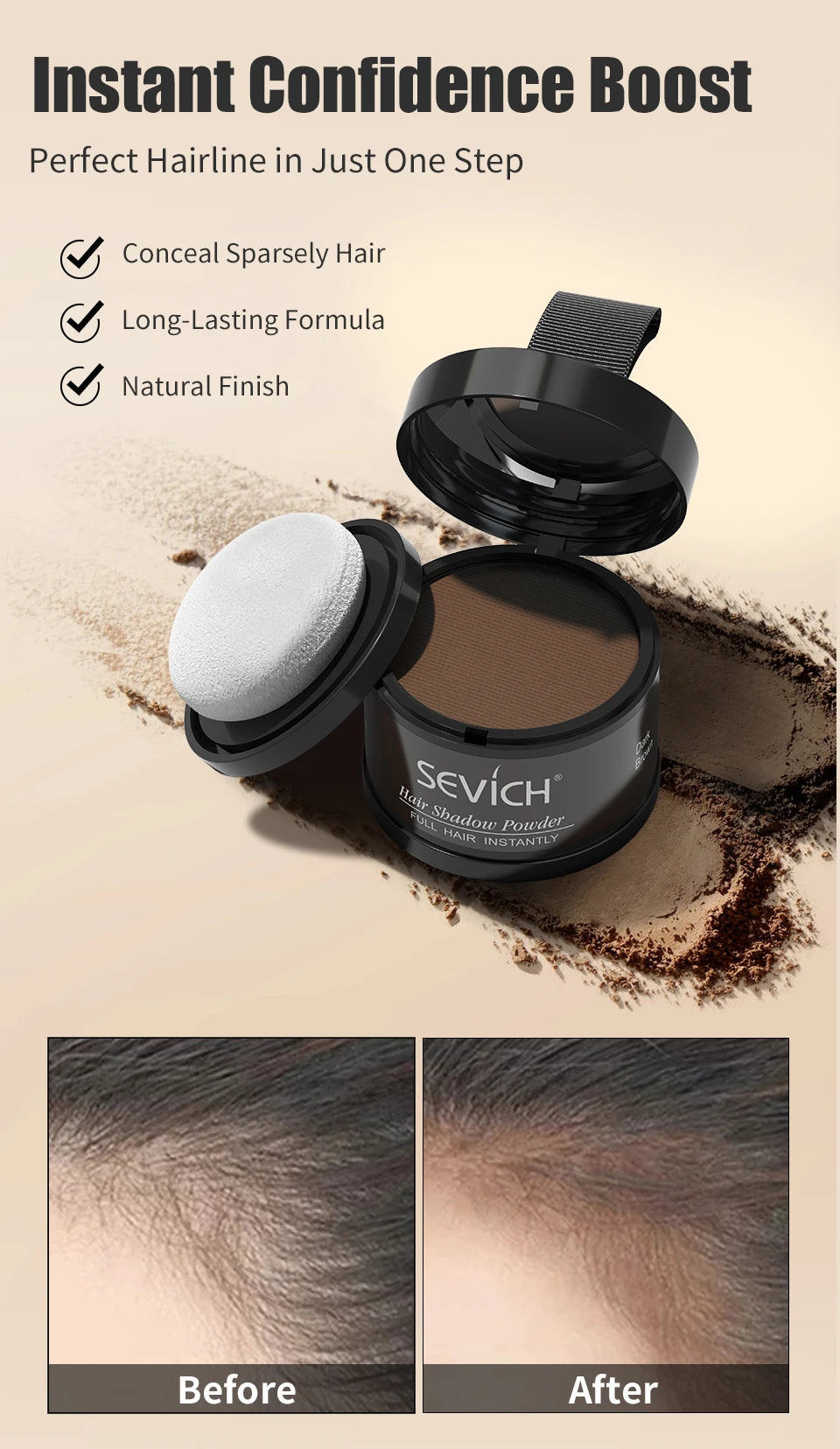 Hairline Powder Instantly Conceals Hair Root Touch Hair Powder for Thinning Hair for Women and Men,Hairline Shadow Powder Makeup