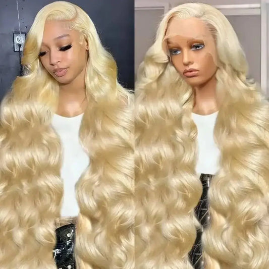 13x4 Honey Blonde Lace Front Wig Human Hair Wigs For Women Brazilian Hair Pre Plucked 30 32 Inch Body Wave 613 Lace Frontal Wig