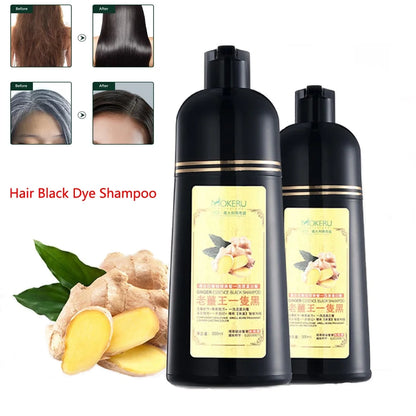 Mokeru Long Lasting Permanent Hair Color Natrual Ginger Hair Dye Black Shampoo for Women and Men Fast Beatuy Health Products