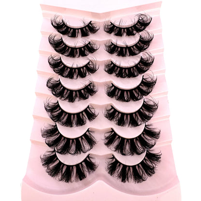 7 Pairs Russian Strip Lashes DD Curl Lashes Pack Fluffy False Lashes russian Lashes Pack Fluffy False Lashes russian extensions