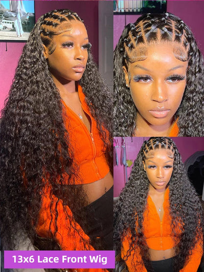 40 42 Inch 13x4 13x6 360 Hd Lace Front Wigs For Women Deep Wave Lace Frontal Wig Water Wave Curly Human Hair PrePlucked Lace Wig