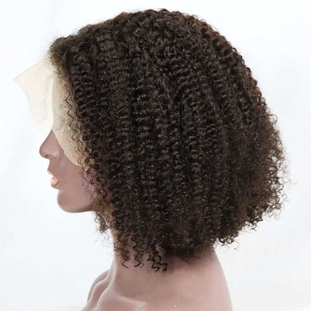 Beautiful Quality Kinky Curly Human Hair Bob Style Wig Short Curly Lace Frontal Closure Brazilian Hair Wig Real Human Hair