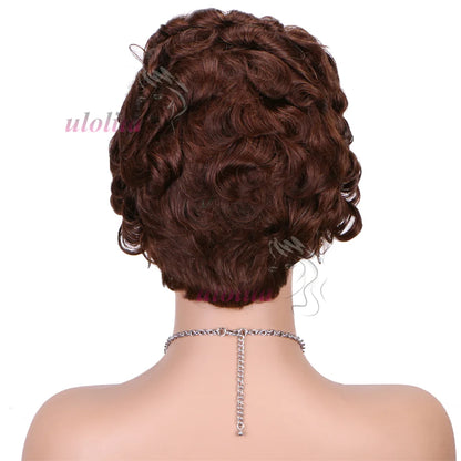 613 Blonde Pixie Cut Short Bob Loose Wave Human Hair Wigs Chocolate Brown Short Bob 13x4 Transparent Lace Front Wigs Preplucked