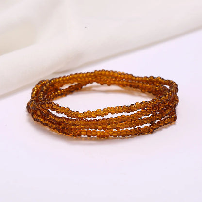 New Fashion Multi-layer Handmade Colored Rice Beads Beach Chain Summer Popular Waist Chain Women BD7051