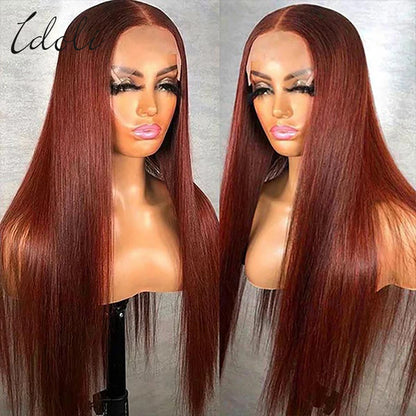 Reddish Brown Lace Front Wigs Human Hair For Black Women 13x4 13X6 Straight Lace Front Wigs Cooper Red Glueless Wigs