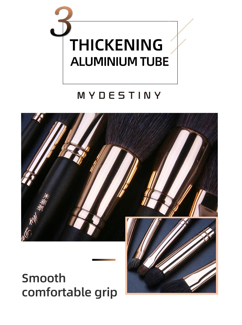 MyDestiny Full Series Professional Animal Hair Eye Makeup Brushes For Eyeshadow, Eyebrows, Eyeliner, Concealer, Lip Brush